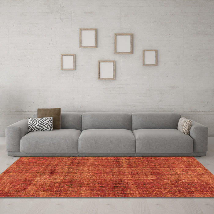 Machine Washable Persian Orange Traditional Area Rugs in a Living Room, wshtr4133org