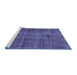 Sideview of Machine Washable Persian Blue Traditional Rug, wshtr4133blu