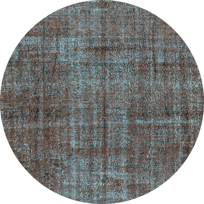Round Machine Washable Persian Light Blue Traditional Rug, wshtr4133lblu