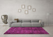 Machine Washable Persian Pink Traditional Rug in a Living Room, wshtr4134pnk