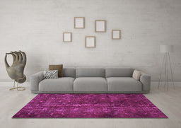 Machine Washable Persian Pink Traditional Rug in a Living Room, wshtr4134pnk