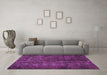Machine Washable Persian Purple Traditional Area Rugs in a Living Room, wshtr4134pur