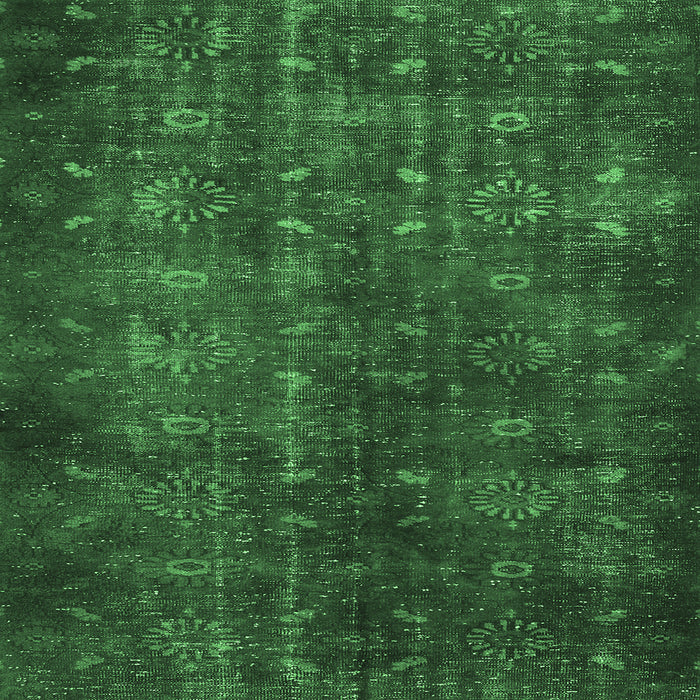 Square Machine Washable Persian Emerald Green Traditional Area Rugs, wshtr4134emgrn