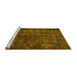 Sideview of Machine Washable Persian Yellow Traditional Rug, wshtr4134yw