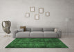 Machine Washable Persian Emerald Green Traditional Area Rugs in a Living Room,, wshtr4134emgrn