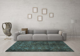 Machine Washable Persian Light Blue Traditional Rug in a Living Room, wshtr4134lblu