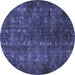 Round Persian Blue Traditional Rug, tr4134blu