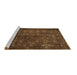 Sideview of Machine Washable Persian Brown Traditional Rug, wshtr4134brn