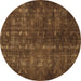 Round Machine Washable Persian Brown Traditional Rug, wshtr4134brn