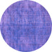 Round Persian Purple Traditional Rug, tr4135pur