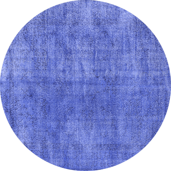 Round Persian Blue Traditional Rug, tr4135blu