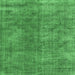 Square Machine Washable Persian Emerald Green Traditional Area Rugs, wshtr4135emgrn