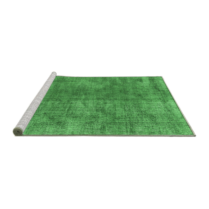 Sideview of Machine Washable Persian Emerald Green Traditional Area Rugs, wshtr4135emgrn
