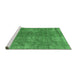 Sideview of Machine Washable Persian Emerald Green Traditional Area Rugs, wshtr4135emgrn