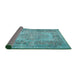 Sideview of Traditional Deep-Sea Green Persian Rug, tr4136