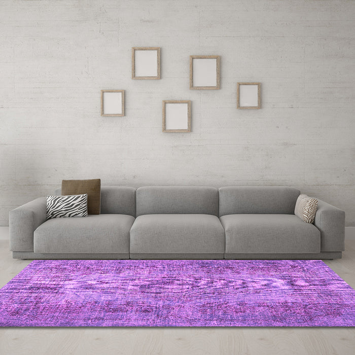 Machine Washable Persian Pink Traditional Rug in a Living Room, wshtr4136pnk