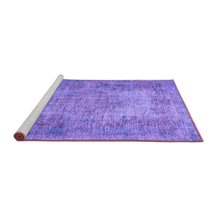 Sideview of Machine Washable Persian Purple Traditional Area Rugs, wshtr4136pur