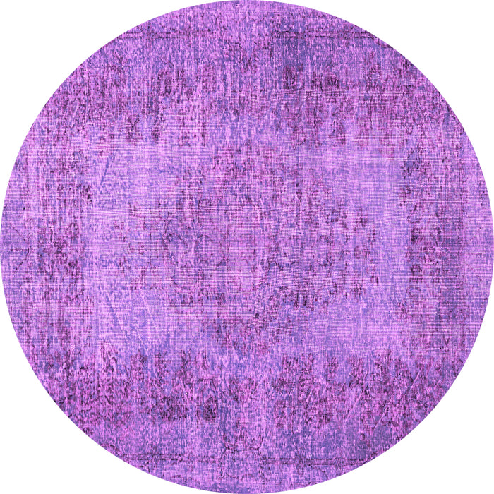 Round Machine Washable Persian Pink Traditional Rug, wshtr4136pnk