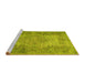 Sideview of Machine Washable Persian Yellow Traditional Rug, wshtr4136yw