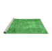 Sideview of Machine Washable Persian Emerald Green Traditional Area Rugs, wshtr4136emgrn