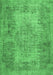 Machine Washable Persian Emerald Green Traditional Area Rugs, wshtr4136emgrn