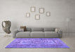 Machine Washable Persian Purple Traditional Area Rugs in a Living Room, wshtr4136pur