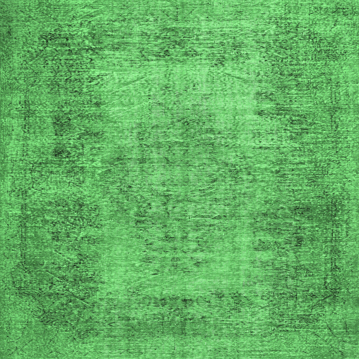 Square Machine Washable Persian Emerald Green Traditional Area Rugs, wshtr4136emgrn