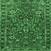 Square Machine Washable Persian Emerald Green Traditional Area Rugs, wshtr4137emgrn