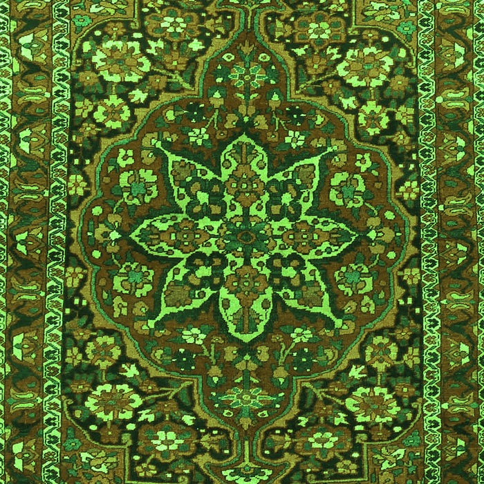 Serging Thickness of Machine Washable Persian Green Traditional Area Rugs, wshtr4137grn