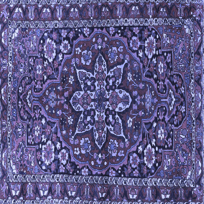 Square Machine Washable Persian Blue Traditional Rug, wshtr4137blu