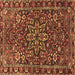 Square Machine Washable Persian Brown Traditional Rug, wshtr4137brn