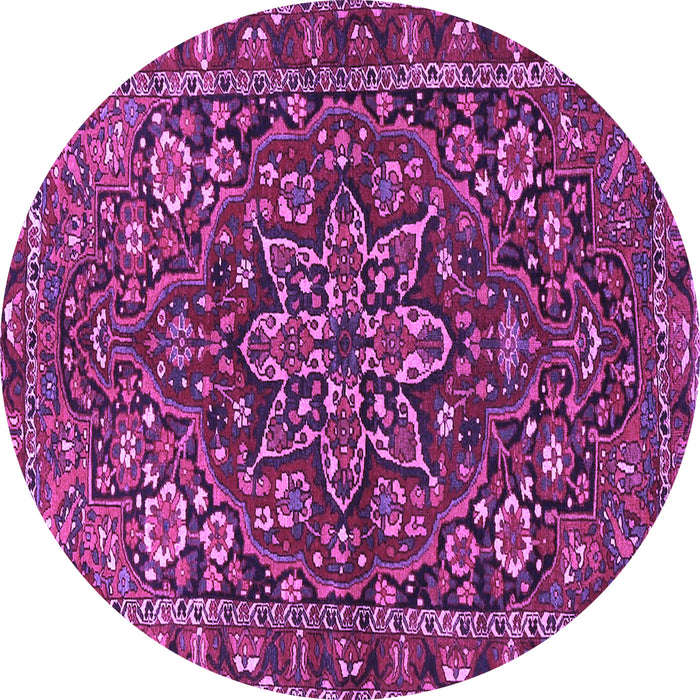 Round Persian Purple Traditional Rug, tr4137pur
