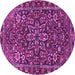 Round Persian Purple Traditional Rug, tr4137pur