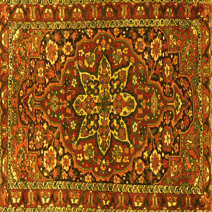 Square Persian Yellow Traditional Rug, tr4137yw