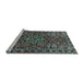 Sideview of Machine Washable Persian Light Blue Traditional Rug, wshtr4137lblu