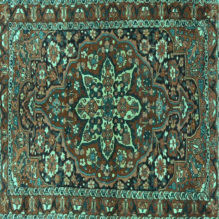 Square Persian Turquoise Traditional Rug, tr4137turq