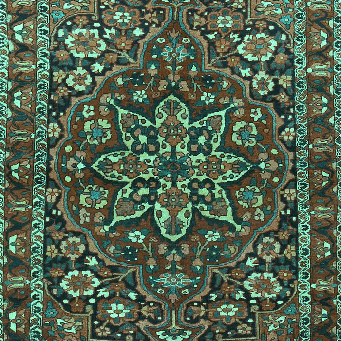 Machine Washable Persian Turquoise Traditional Area Rugs, wshtr4137turq