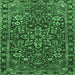Square Persian Emerald Green Traditional Rug, tr4137emgrn