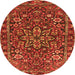 Machine Washable Persian Orange Traditional Area Rugs, wshtr4137org