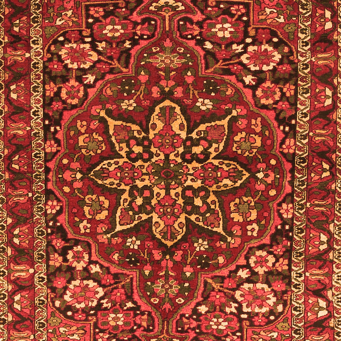 Serging Thickness of Machine Washable Persian Orange Traditional Area Rugs, wshtr4137org