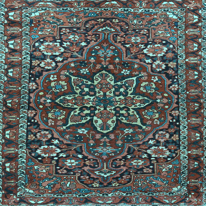 Square Machine Washable Persian Light Blue Traditional Rug, wshtr4137lblu