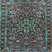 Square Machine Washable Persian Light Blue Traditional Rug, wshtr4137lblu