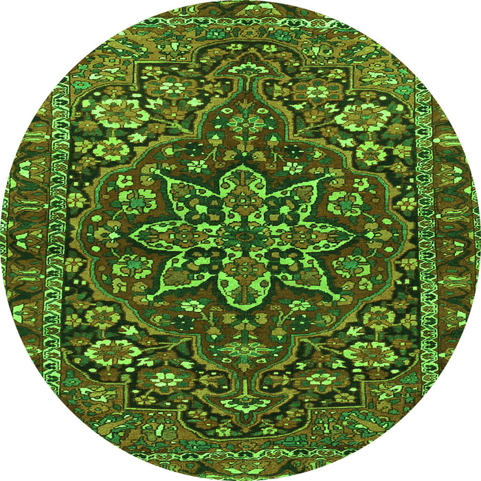 Machine Washable Persian Green Traditional Area Rugs, wshtr4137grn