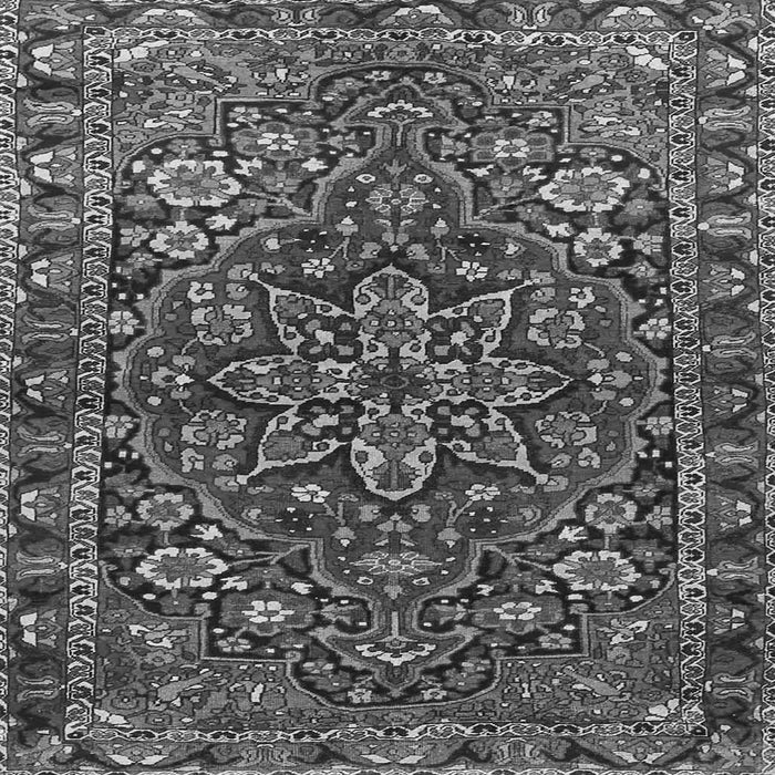 Round Machine Washable Persian Gray Traditional Rug, wshtr4137gry