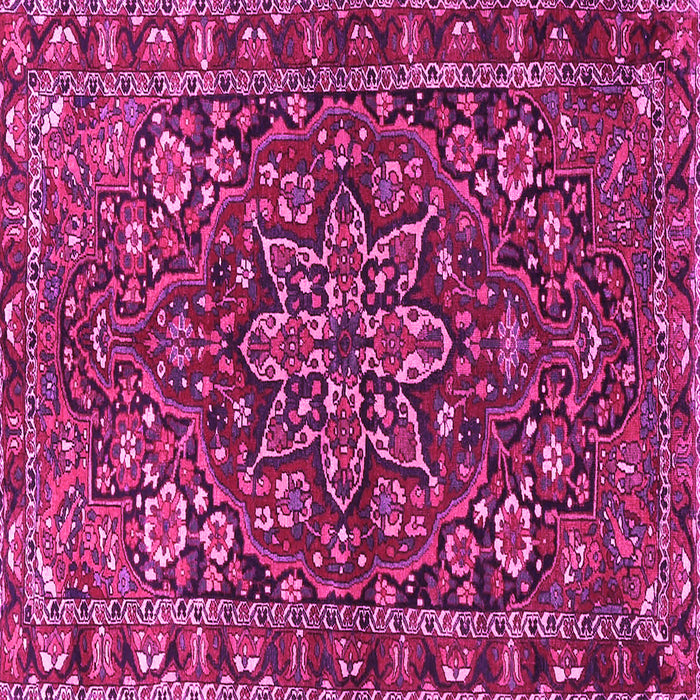 Square Machine Washable Persian Pink Traditional Rug, wshtr4137pnk
