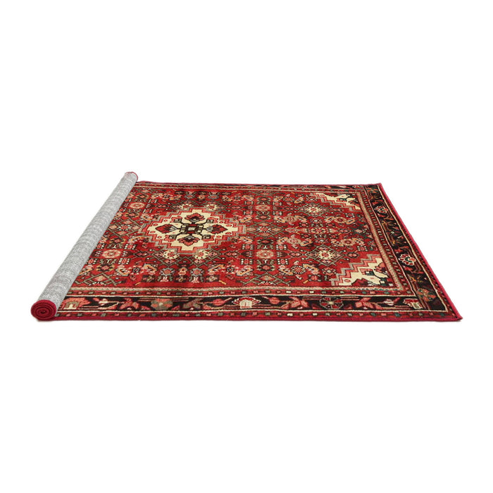 Sideview of Machine Washable Traditional Tomato Red Rug, wshtr4138