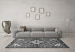 Machine Washable Persian Gray Traditional Rug in a Living Room,, wshtr4138gry