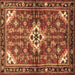 Square Persian Brown Traditional Rug, tr4138brn