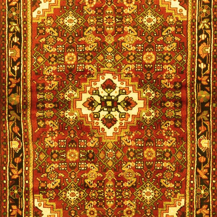 Machine Washable Persian Yellow Traditional Rug, wshtr4138yw