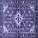 Square Persian Blue Traditional Rug, tr4138blu